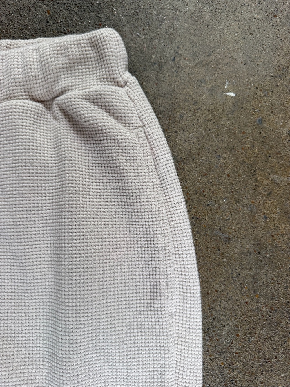 Comfrt Unisex Waffle Knit Lounge Pant High Rise in Ivory Size Large Loungewear - Picture 11 of 11